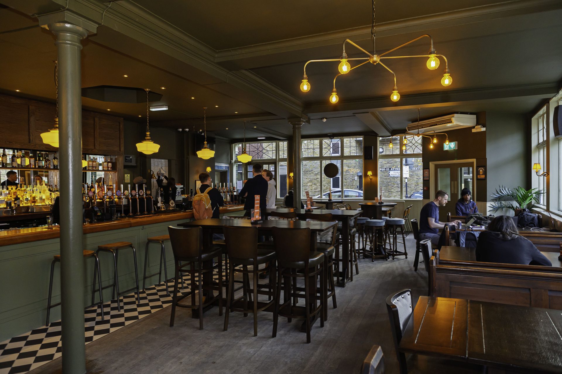 The bar at The Queens Head, Clerkenwell